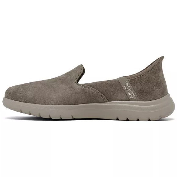 SKECHERS HANDS FREE SLIP-INS TAUPE WALKING SNEAKERS - Picture 3 of 7